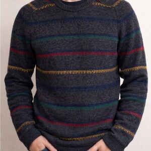 Men's Crewneck Sweater - Multicolor Stripes